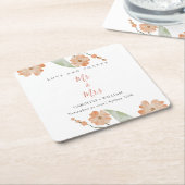 ボホフローラ結婚ズ スクエアペーパーコースター (アングル)