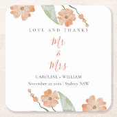 ボホフローラ結婚ズ スクエアペーパーコースター (正面)