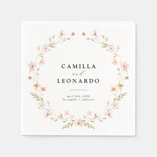 ボホフローラ結婚ズ スタンダードカクテルナプキン (正面)