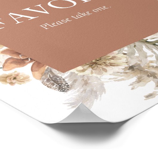 ボホフローラ結婚式の引き出物サインプリント ポスター (角)