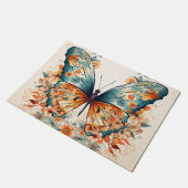 ボホフローラ花蝶の牧草地の水色 ドアマット (アングル)