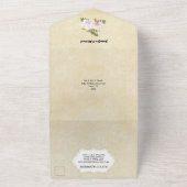 ボホフローラ蘭の緑のフレーム素朴 オールインワン招待状 (外側)