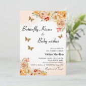 ボホフローラ蝶キス女の子ベビーシャワー 招待状 (スタンド正面)