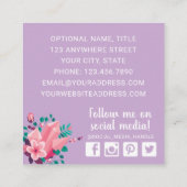 ボホフローラ衣料掛けクローゼットファッションブティック スクエア名刺 (裏面)