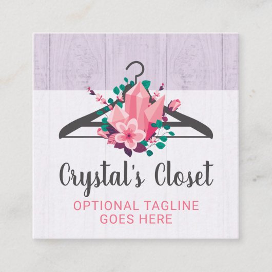 ボホフローラ衣料掛けクローゼットファッションブティック スクエア名刺 (正面)