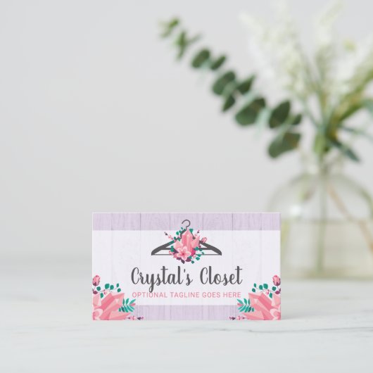 ボホフローラ衣料掛けクローゼットファッションブティック 名刺 (スタンド正面)