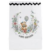 ボホフローラ誕生日クマ ミディアムペーパーバッグ (裏面)