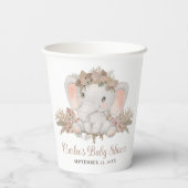 ボホフローラ象男女兼用赤ちゃんシャワー 紙コップ (裏面)