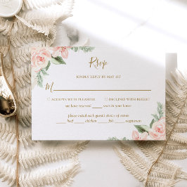 ボホフローラ赤面ピンクセージグリーンと食事の選択 出欠カード