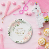 ボホフローラ赤面ピンクセージグリーンブライダルシャワー ペーパープレート (パーティー)
