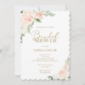 ボホフローラ赤面ピンクブライダルシャワー 招待状 (正面)