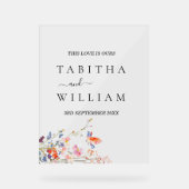 ボホフローラ野草結婚式招待状 アクリルサイン (正面)