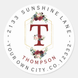 ボホフローラ金ゴールドモノグラムサーキュラー住所 シール