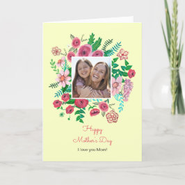 ボホフローラ黄ガーリー母の日スケッチ カード
