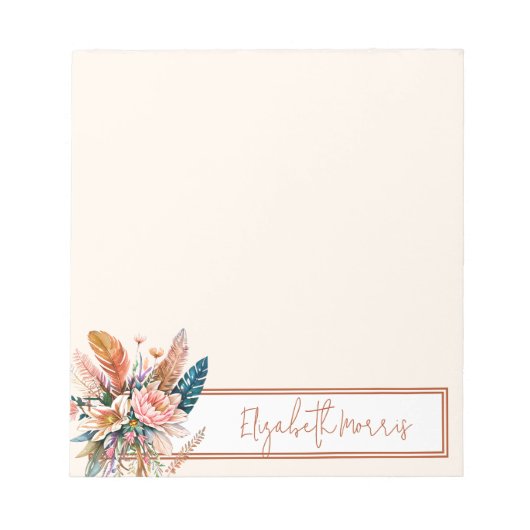 ボホフローラ パーソナライズされた ノートパッド (正面)