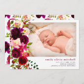 ボホフローラ |マルサラ写真誕生のお知らせ 案内状 (正面/裏面)