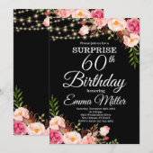 ボホフローラ&ライツサプライズ60誕生日 招待状 (正面/裏面)