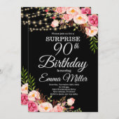 ボホフローラ&ライツサプライズ90誕生日 招待状 (正面/裏面)