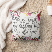 ボホフローラ、人生はタフだから、人生の引用文 クッション (ブランケット)