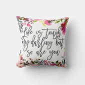 ボホフローラ、人生はタフだから、人生の引用文 クッション (正面)