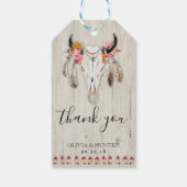ボホフローラ〔雄ジカの〕枝角スカルウッドサンキュー結婚ズ ギフトタグ (裏面)