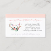 ボホフローラ〔雄ジカの〕枝角&シャビーバラパーティーバンティング 名刺 (裏面)