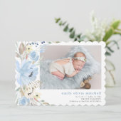 ボホフローラ |青い写真の誕生発表 案内状 (スタンド正面)