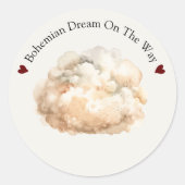 ボホフワフワフワ雲ベージュベビーシャワー ラウンドシール (正面)