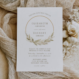 ボホフープPampasグラス結婚ズ 招待状