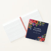 ボホブケツネービーブルー&コーラル – 名前 ノートブック (内部)