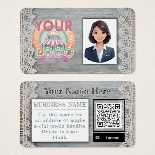 ボホブティックリテール農家マーケットベンダー素朴 (正面&裏面)