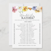 ボホブライダルシャワーは彼女はむしろゲームカード 招待状 (正面)