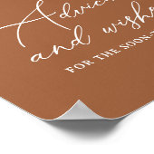 ボホブライダルシャワーアドバイスとウィッシュズサイン ポスター (角)