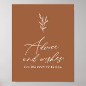 ボホブライダルシャワーアドバイスとウィッシュズサイン ポスター (正面)