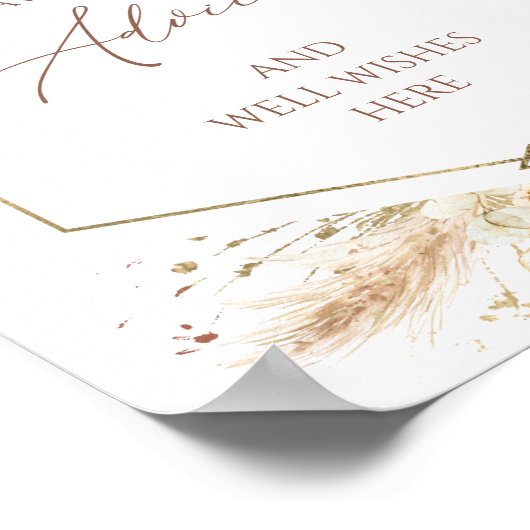 ボホブライダルシャワーアドバイスとウェルウィッシュ ポスター (角)