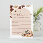 ボホブライダルシャワーアドバイスカードテラコッタフローラ 招待状 (スタンド正面)