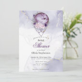 ボホブライダルシャワーアメジストマルーンフルムーン 招待状 (スタンド正面)