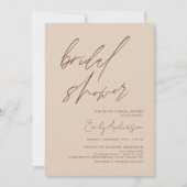 ボホブライダルシャワースクリプトミニマリストテラコッタ 招待状 (正面)