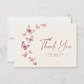 ボホブライダルシャワーバタフライサンキューカード 招待状 (正面)