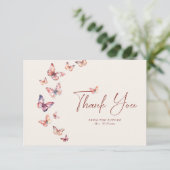 ボホブライダルシャワーバタフライサンキューカード 招待状 (スタンド正面)