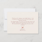 ボホブライダルシャワーバタフライサンキューカード 招待状 (裏面)