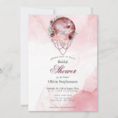 ボホブライダルシャワーピンクマルーンフルムーン 招待状 (正面)