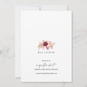 ボホブライダルシャワーブルゴーニュバラ金ゴールドパンパ 招待状 (裏面)