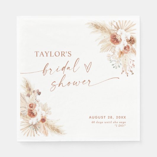 ボホブライダルシャワーペーパーナプキン スタンダードランチョンナプキン (正面)