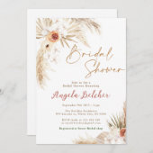 ボホブライダルシャワーボホパンパスグラスブライダルシャワー 招待状 (正面/裏面)