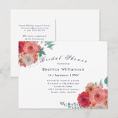 ボホブライダルシャワーレッドローズフローラ ポストカード (正面/裏面)