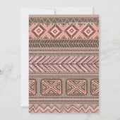 ボホブライダルシャワー招待状トライバルフェザー素朴 招待状 (裏面)