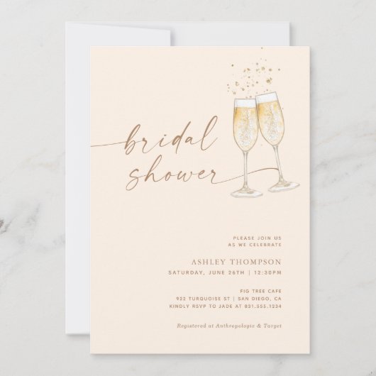 ボホブライダルシャワー招待状バブリーブライダルシャワー 招待状 (正面)