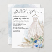 ボホブライダルシャワー結婚ズドレスウォーターカラーブルー (正面/裏面)