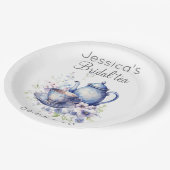 ボホブライダルティーブルーフローラヴィンテージブライダルシャワー ペーパープレート (アングル)